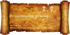 Krajcsovics Vivien névjegykártya